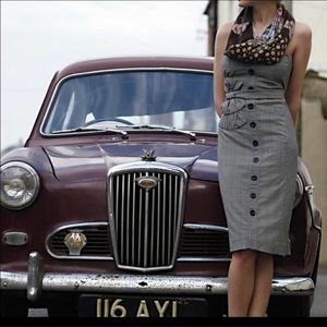 Anthropologie Floreat Double Adorned Plaid Strapless Dress Sz 8